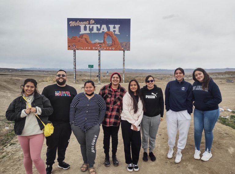 MSU Denver students pose during a spring break trip to Utah.