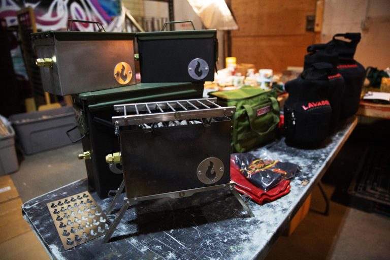 Photo of pieces of Lava Box, a portable campfire