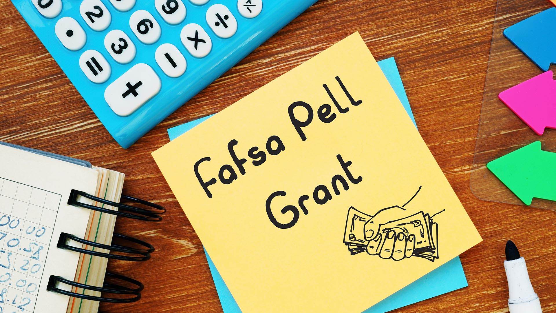 FAFSA Pell grant photo illustration with calculator