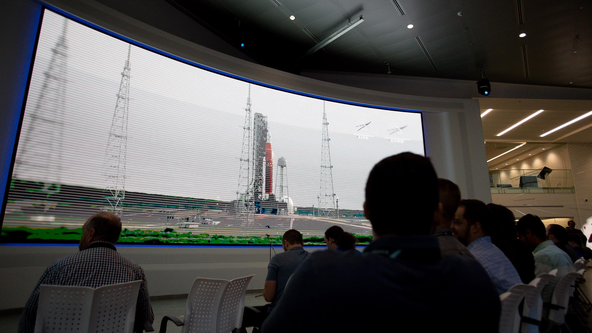 Engineers and administrators at Lockheed Martin gathered to watch the launch of Artemis I from Kennedy Space Center Monday morning.