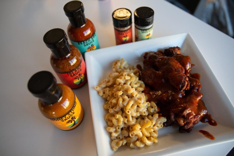 Beachfront Foods sauces, seasonings help doctor up mac and chesse and chicken wings.