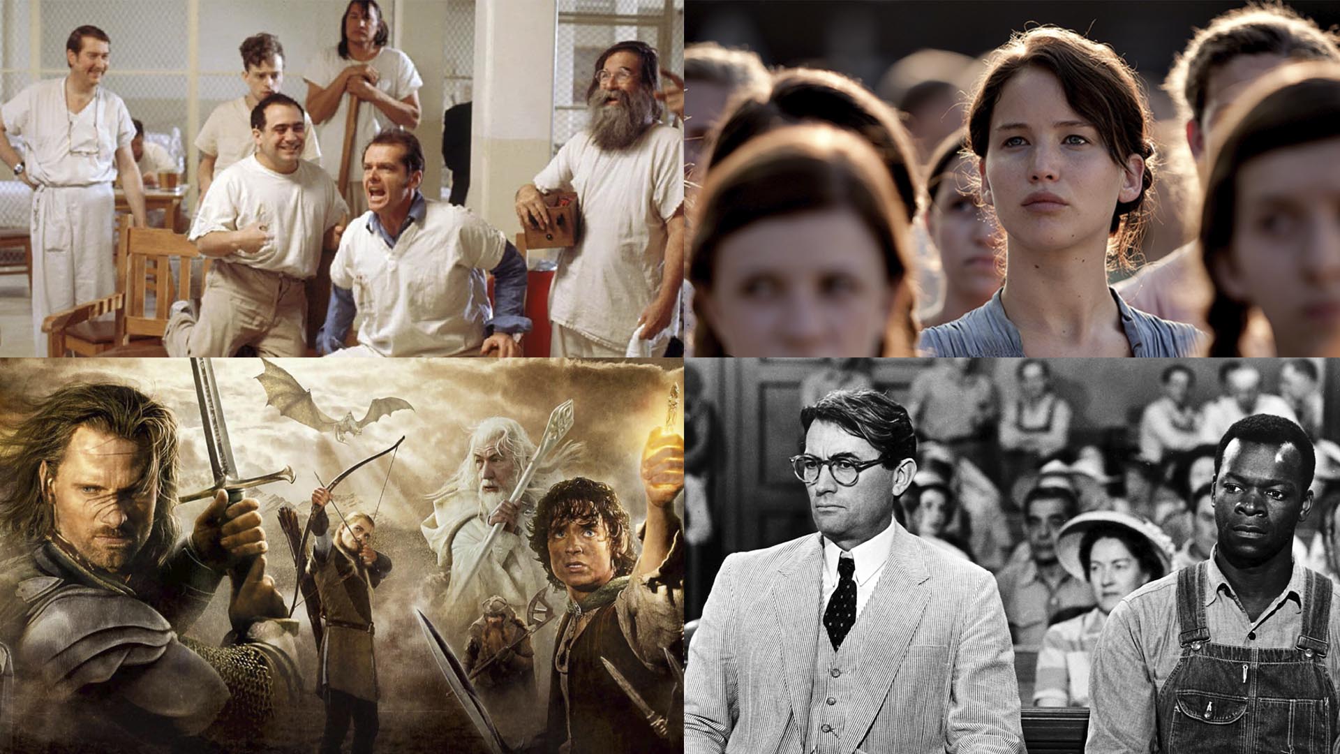 Photo collage of the best book-to-film adaptations