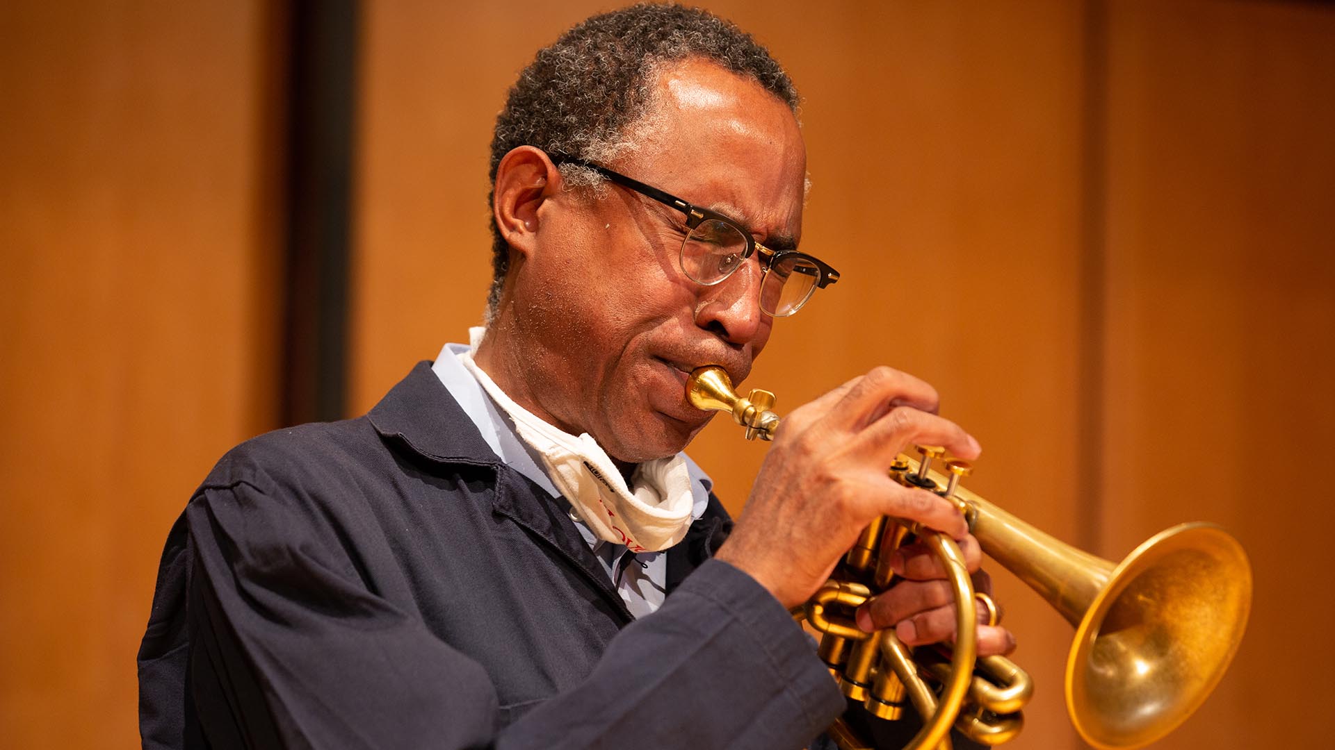 Cornetist, composer and former MSU Denver Director of Jazz Studies Ron Miles plays in the King Center on Sept. 15, 2020.