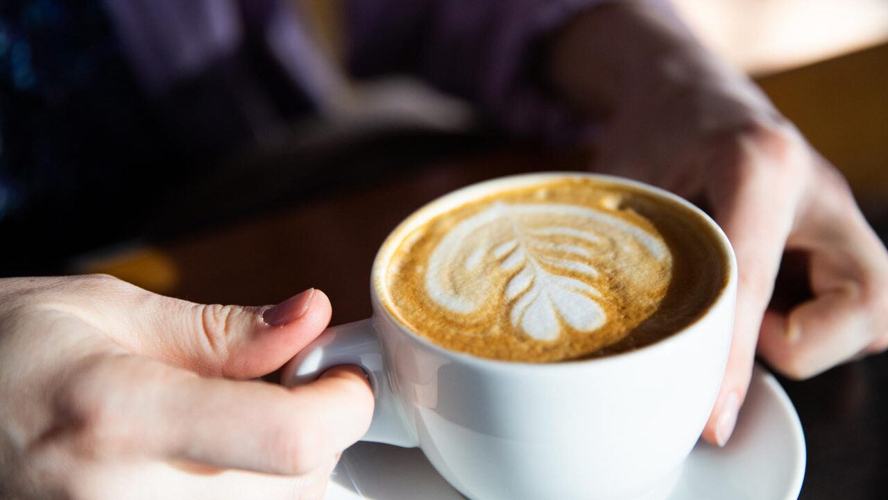 Latte in coffee shop
