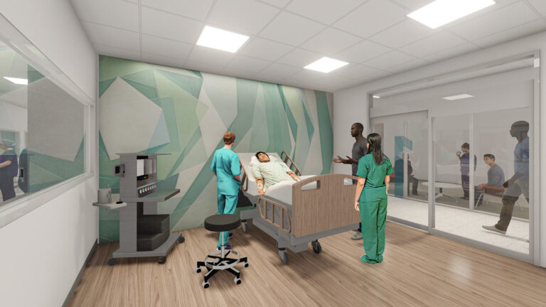 Rendering of nursing simulation laboratory