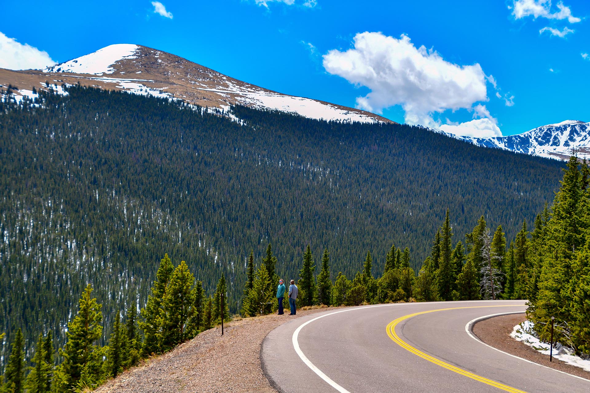 A photo of a road and mountains at Mount Evans Scenic Byway, Colorado