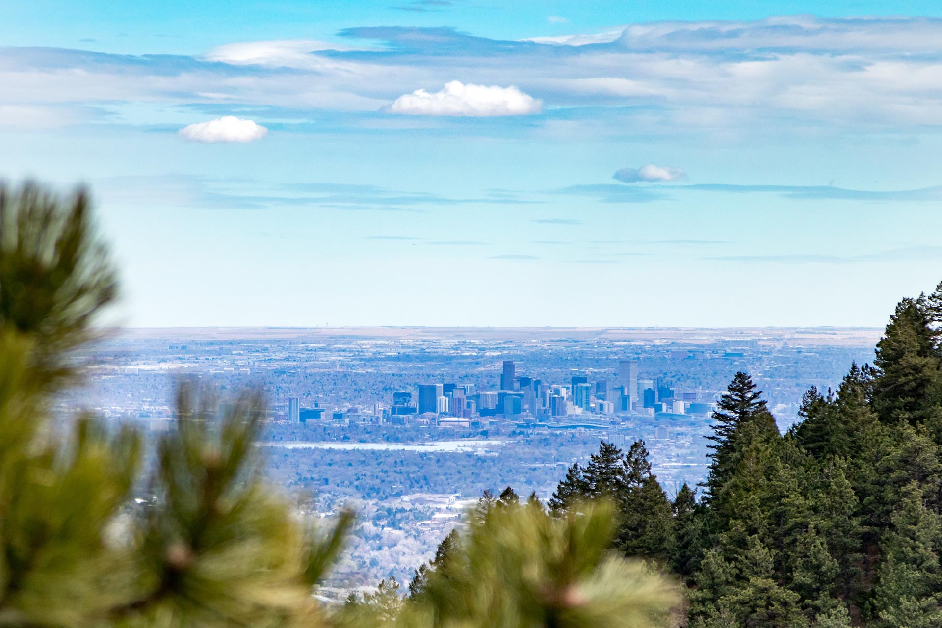 View of downtown Denver Colorado skyline.