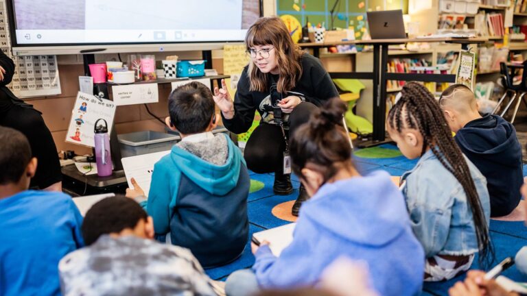 MSU Denver student Amber Osborn teaches in her classroom in Aurora.