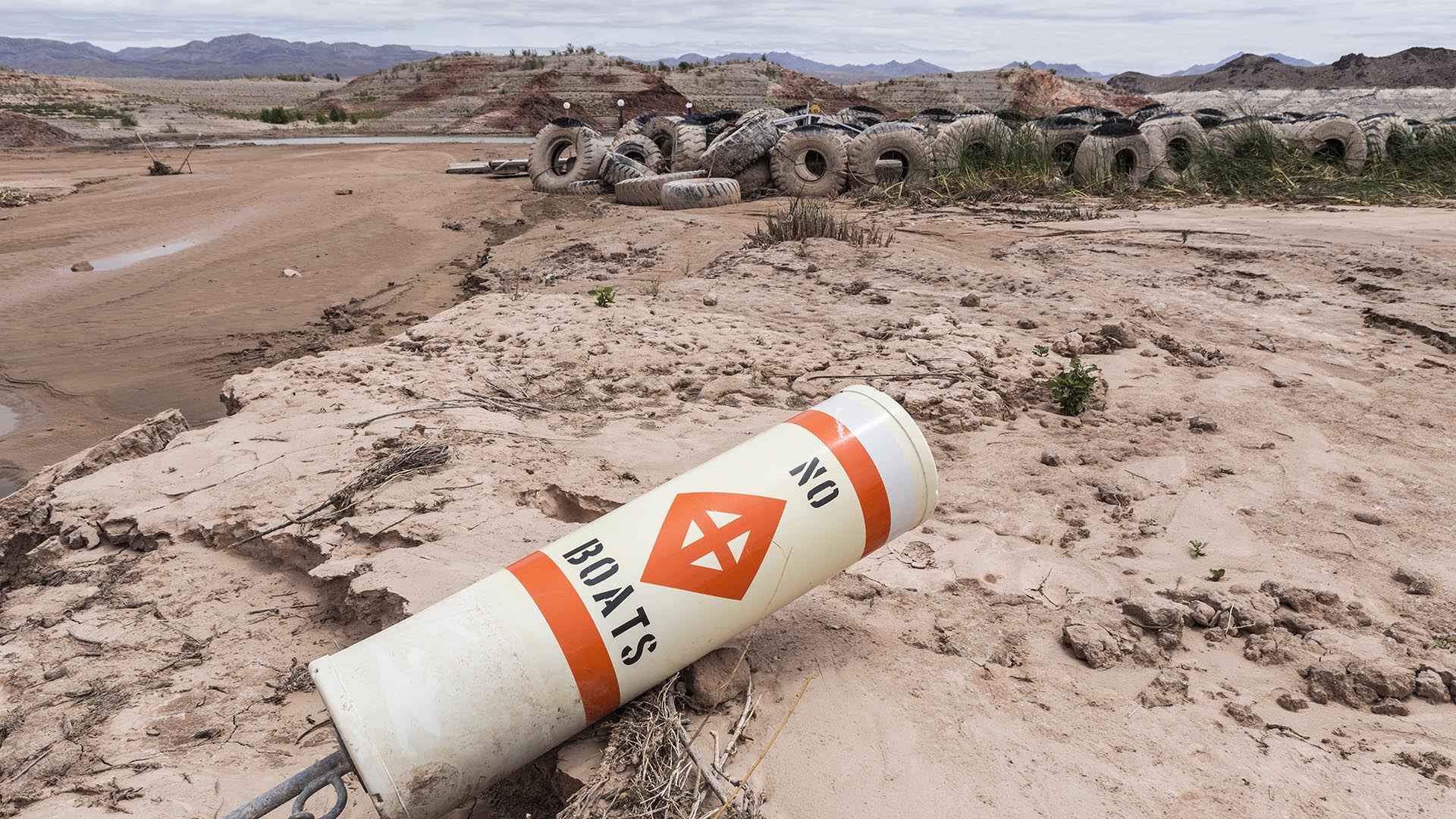 Historic low lake levels at Lake Mead in the drought ravaged state of Nevada.