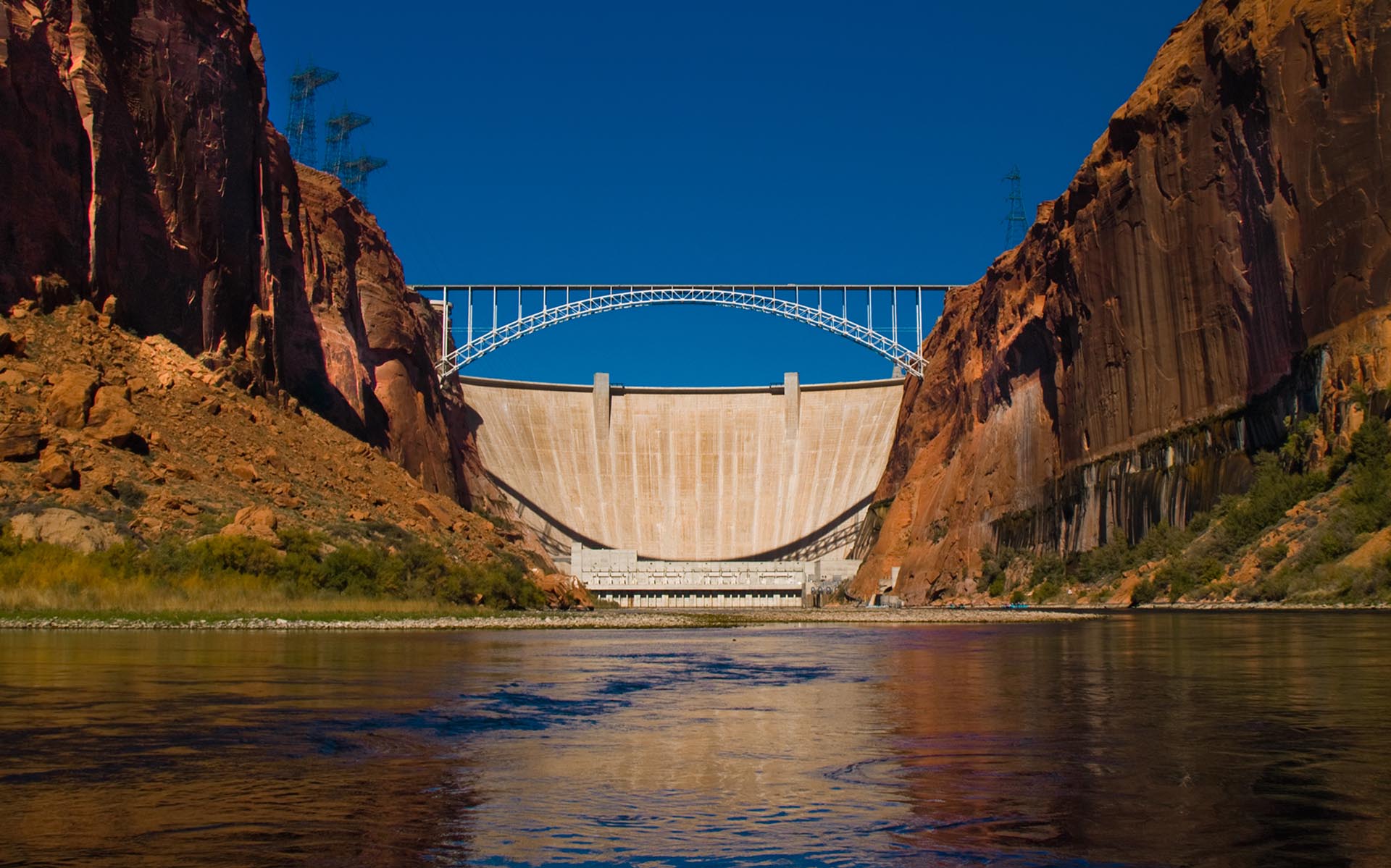 Glen Canyon Dam, a concrete arch-gravity dam on the Colorado River in northern Arizona
