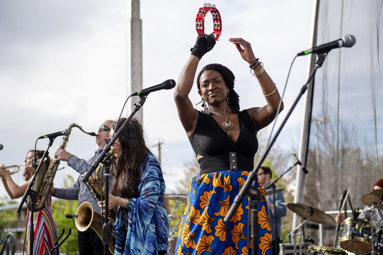 A performer at Five Points Jazz Festival.
