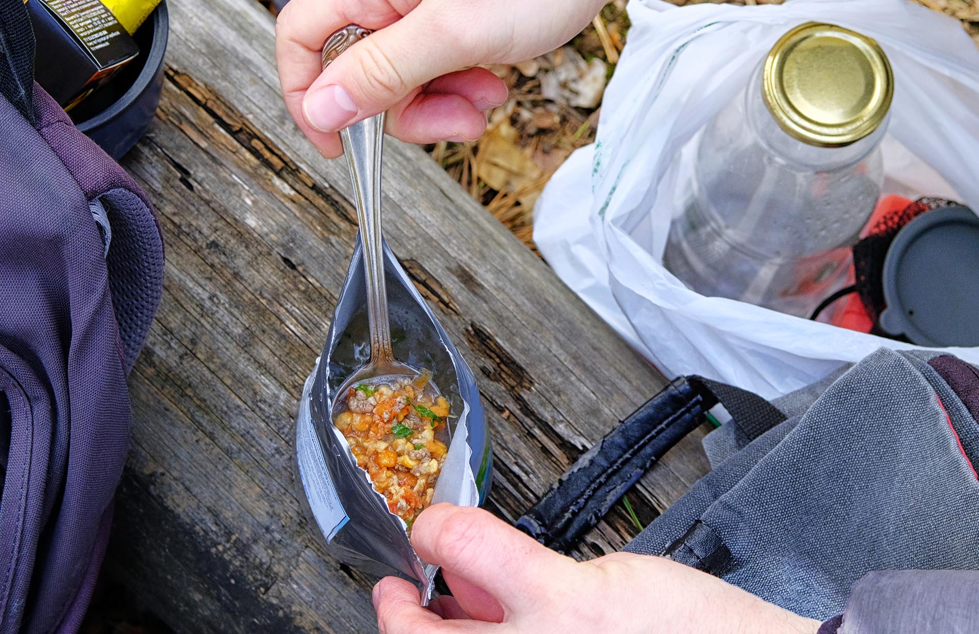 freeze-dried meal in a bag