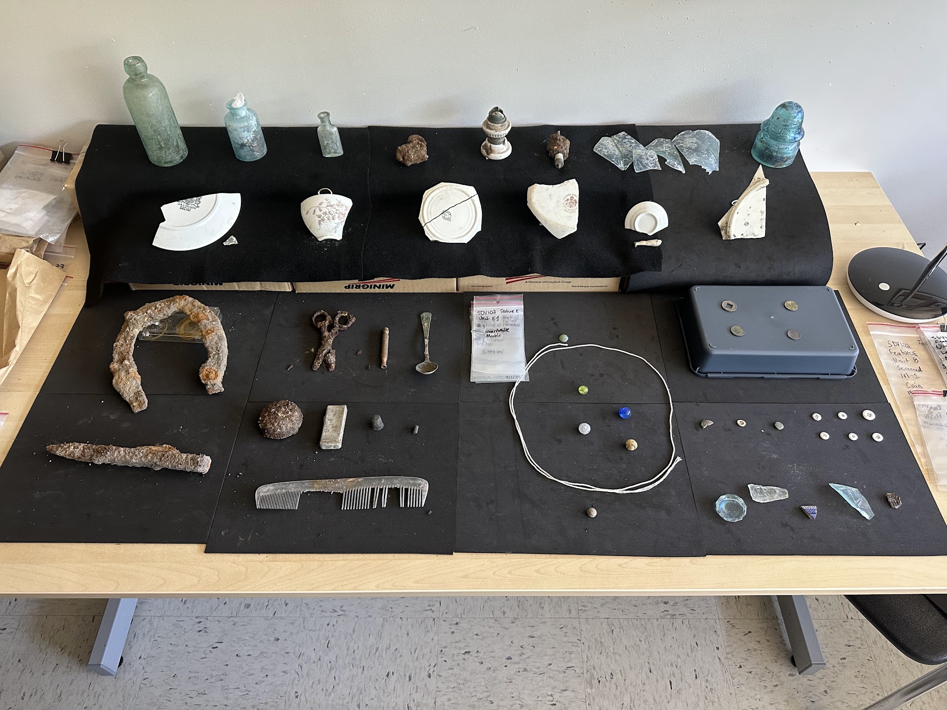Artifacts from the 9th Street dig