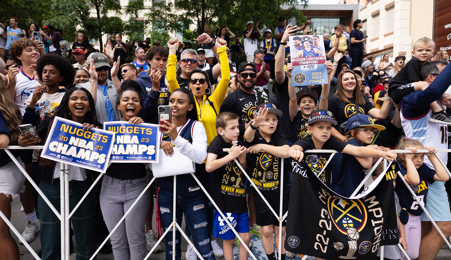 The Denver Nuggets celebrate their championship win with a parade