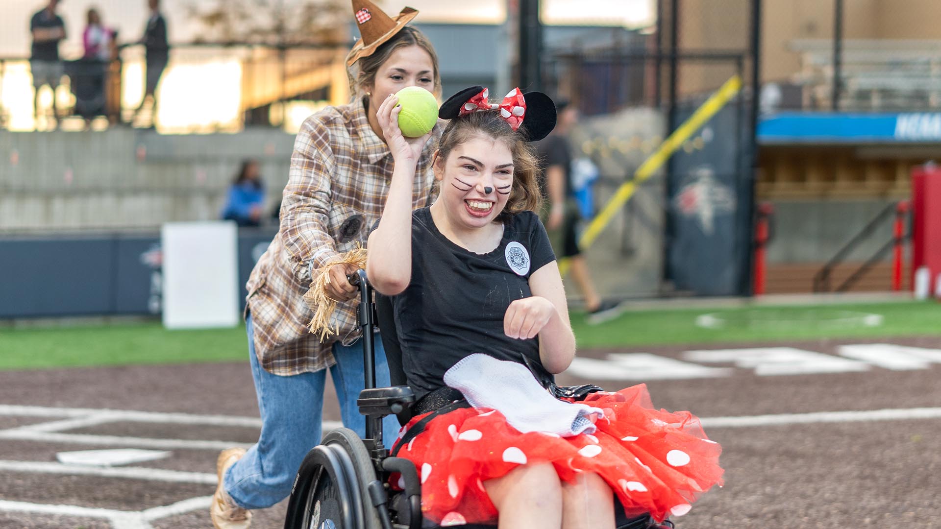 MSU Denver softball player Lexi Gephart and Miracle League player