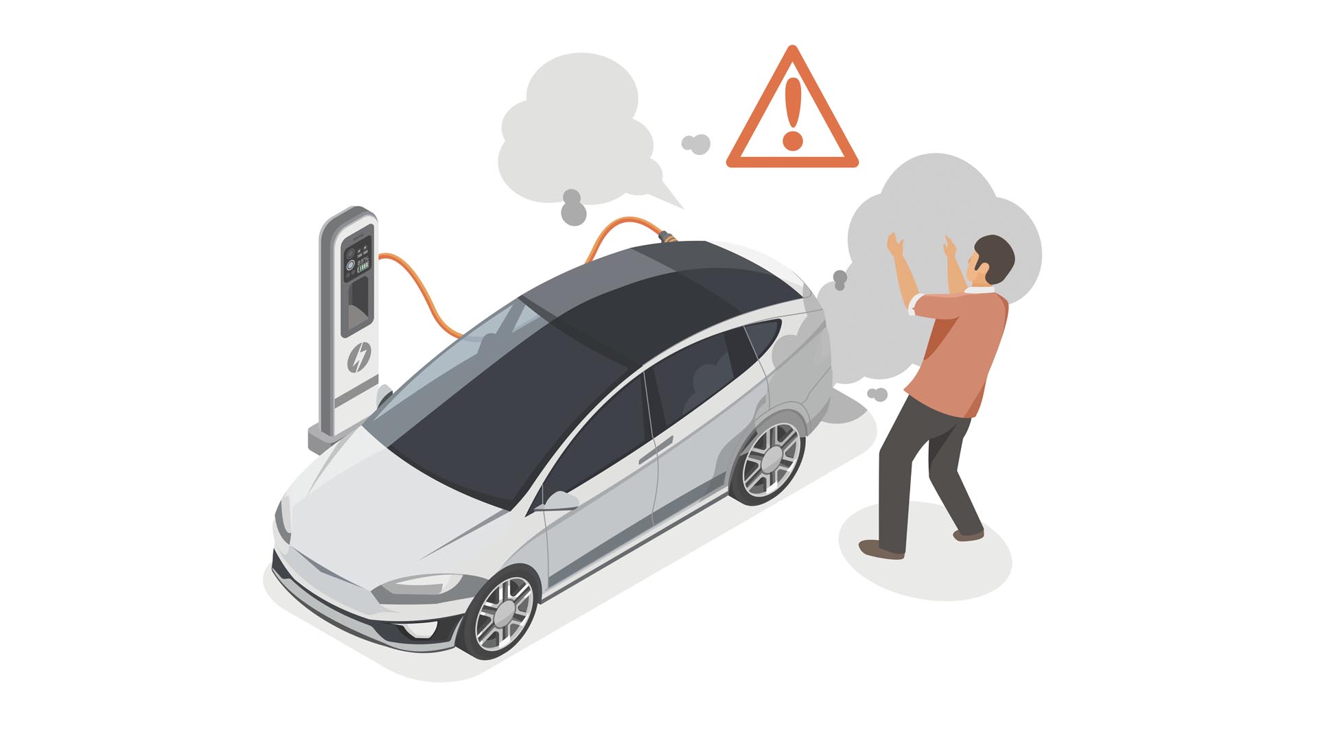 Illustration electric vehicle battery risk