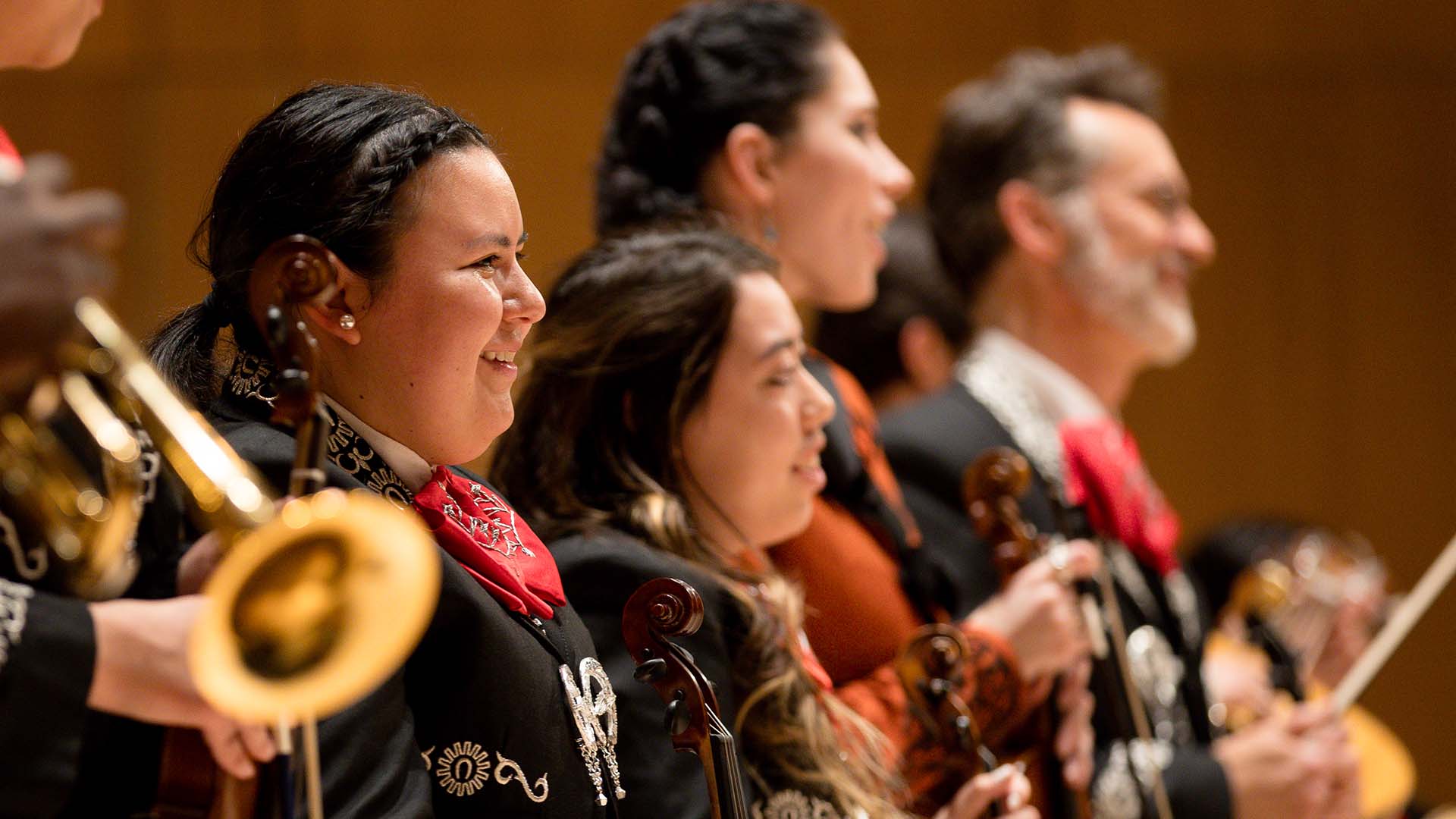 The MSU Denver mariachi group perform on stage during the Viva Southwest Mariachi Festival in the King Center