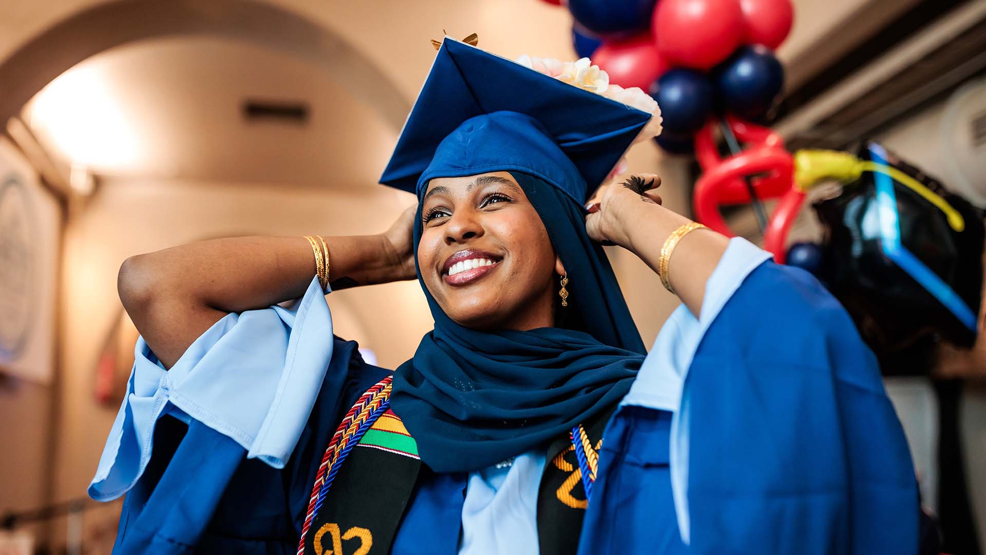 Graduate smiling