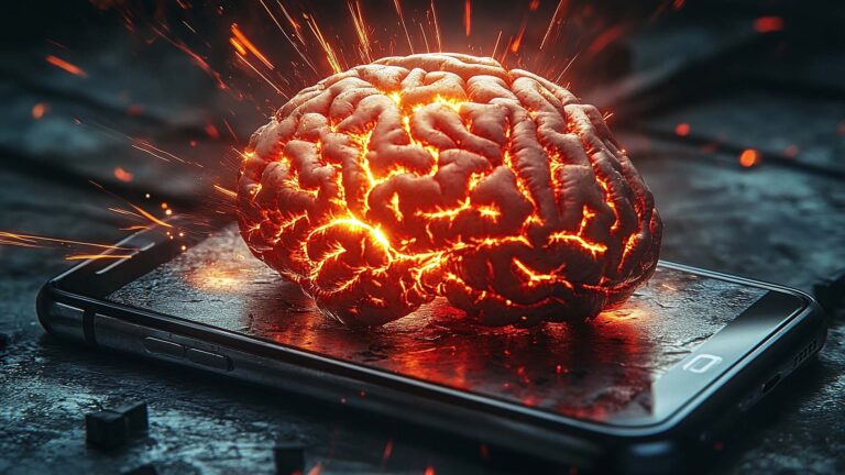 Brain on phone