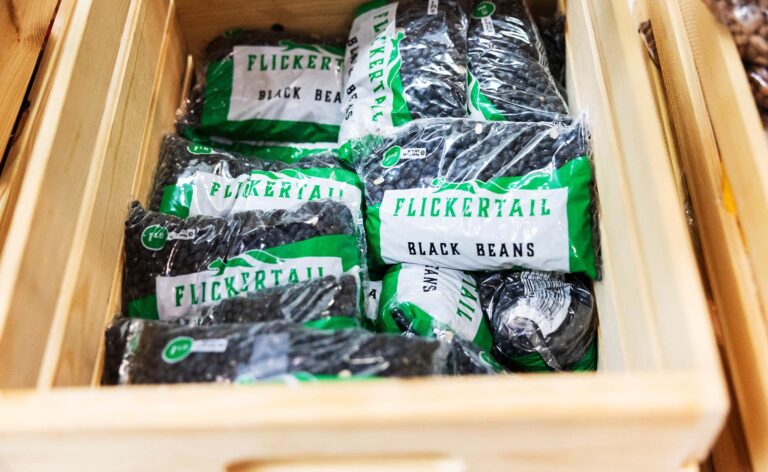 Bags of dried black beans