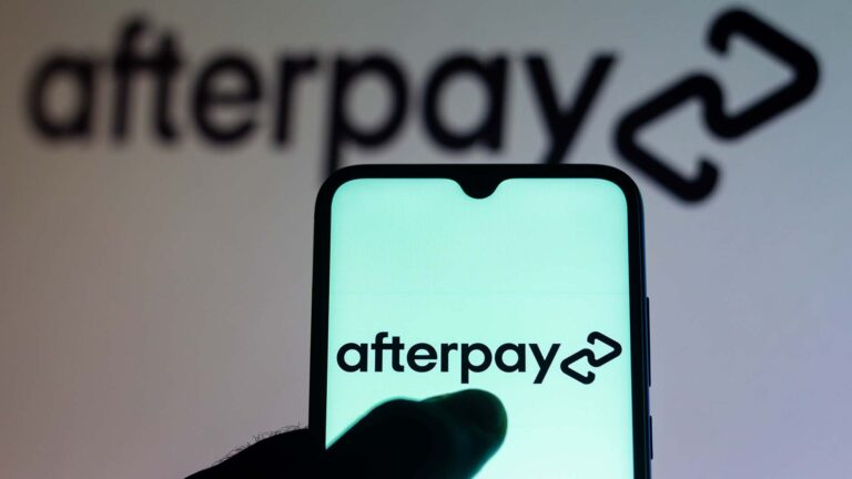 In this photo illustration the Afterpay Limited logo seen displayed on a smartphone