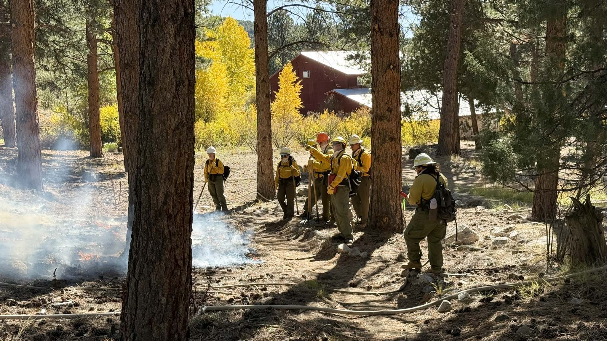 MSU Denver students practice hands-on fire training in Salida, Col., last fall.