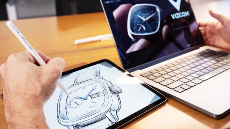 Industrial Design Student William Block uses AI-powered Viscom to translate a sketched watch design into a photorealistic 3D rendering